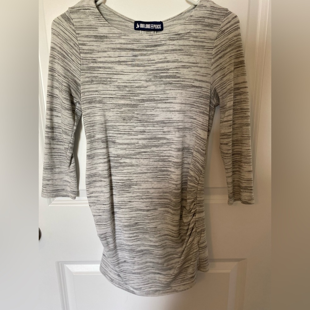 INK LOVE & PEACE Tarani Maternity Button Back French Terry Knit Top